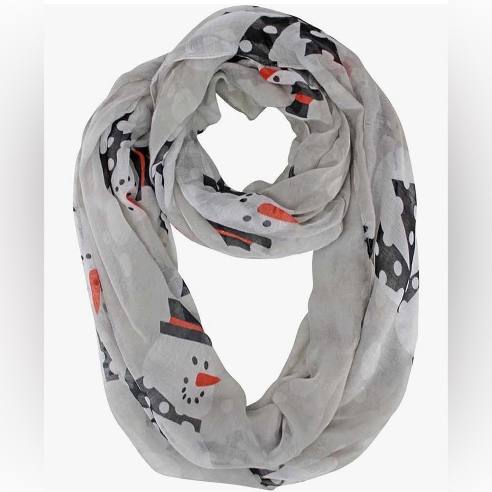 Happy Snowman Infinity Scarf